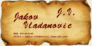 Jakov Vladanović vizit kartica